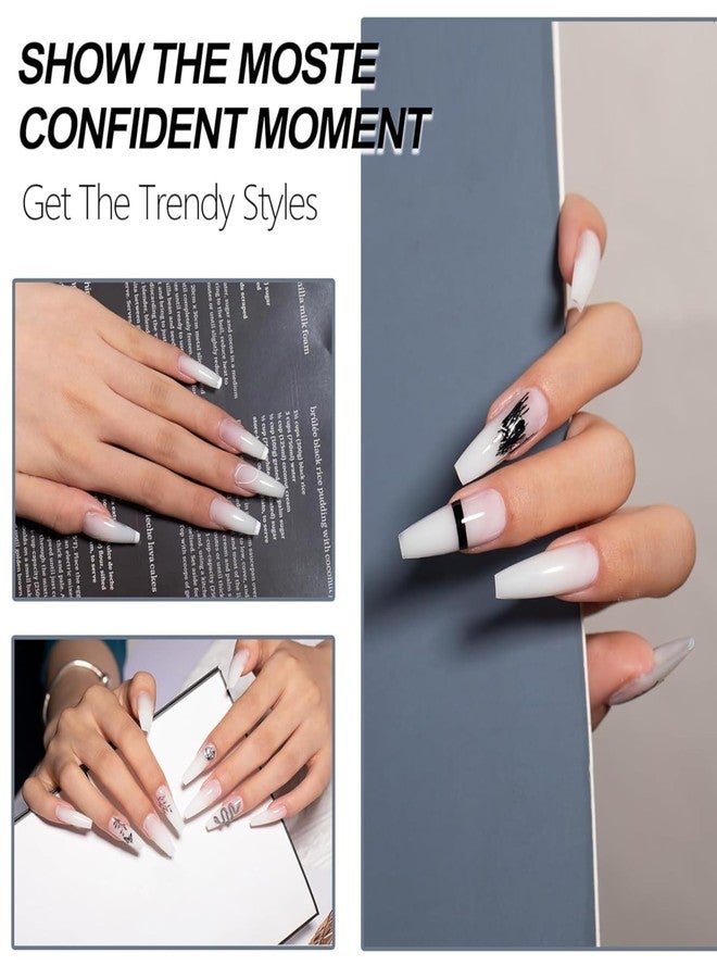 THR3E STROKES 30 Ml Poly Gel Tubes Polygel For Shiny Finish Nails Extensions Finger Nail Art Manicure Acrylic Gel Varnish Hybrid Uv Poly Gel Professional Salon Shiny Nail Diy Gift For Women (White) - Image 5