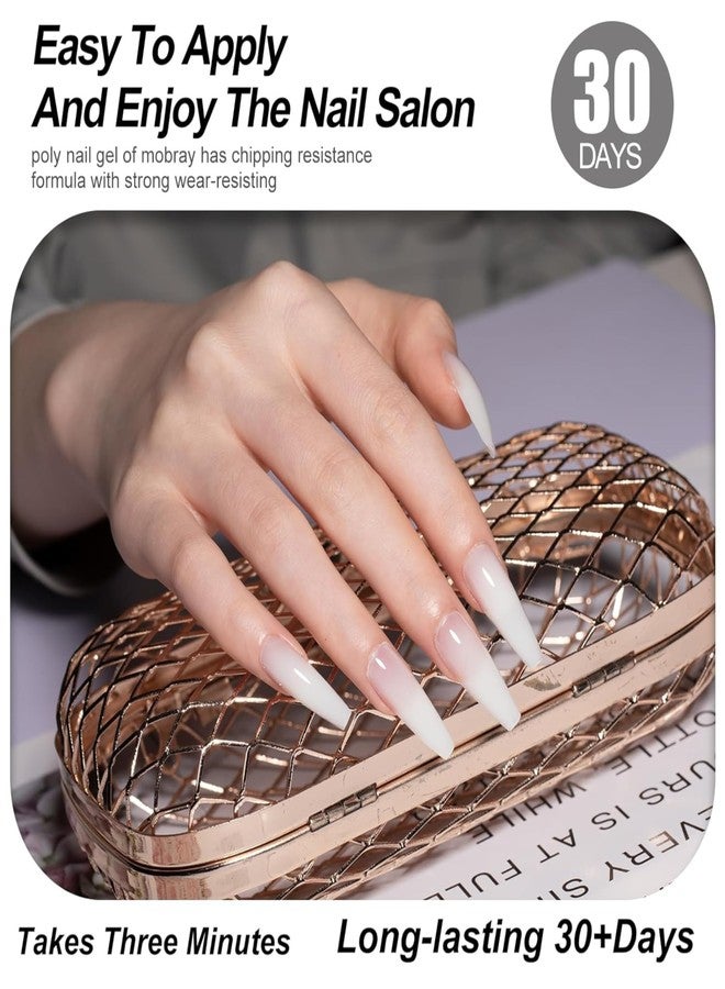 THR3E STROKES 30 Ml Poly Gel Tubes Polygel For Shiny Finish Nails Extensions Finger Nail Art Manicure Acrylic Gel Varnish Hybrid Uv Poly Gel Professional Salon Shiny Nail Diy Gift For Women (White) - Image 4