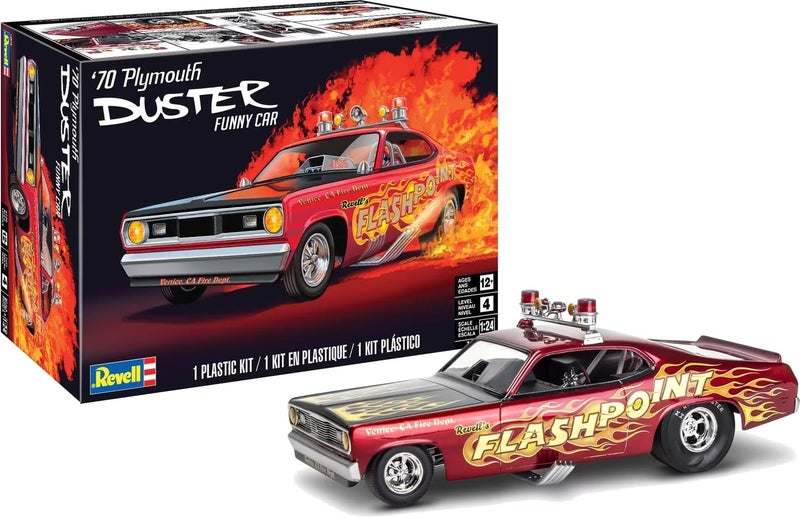Revell 14528 '70 Plymouth Duster Funny Car 1:24 Scale 100-Piece Skill Level 4 Model Car Building Kit - Image 1