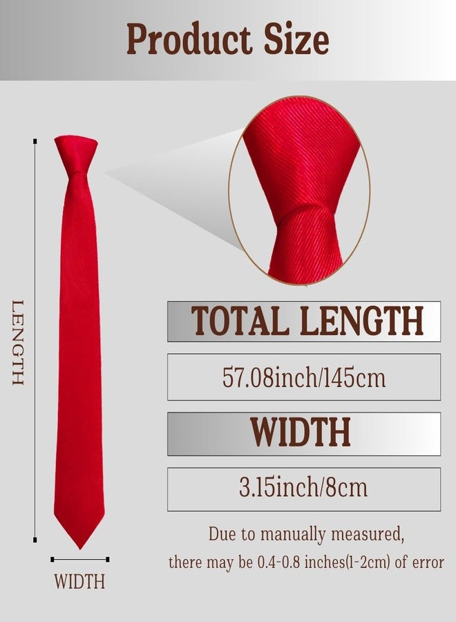 WOXVM Men's Ties Classic Solid Pure Color 3.15" (8CM) Mens Necktie With Multiple Colors, Premium Formal Black Neck Ties For Men Business Wedding Party Work Tie - Image 4