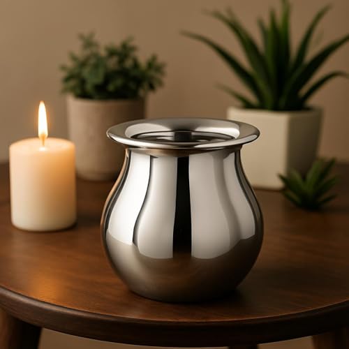 Priya Stainless Steel Heavy Lota | Mango Lota, 625ml | Durable & Rust-Resistant | Water Pot for Home & Puja | 1 Piece, Silver - Image 2