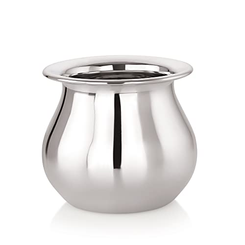 Priya Stainless Steel Heavy Lota | Mango Lota, 625ml | Durable & Rust-Resistant | Water Pot for Home & Puja | 1 Piece, Silver - Image 1