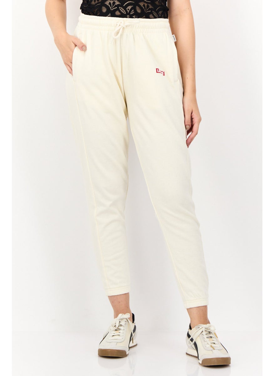 Levi's - Women Regular Fit Drawstring Brand Logo Jogger Pants, Beige - Image 1