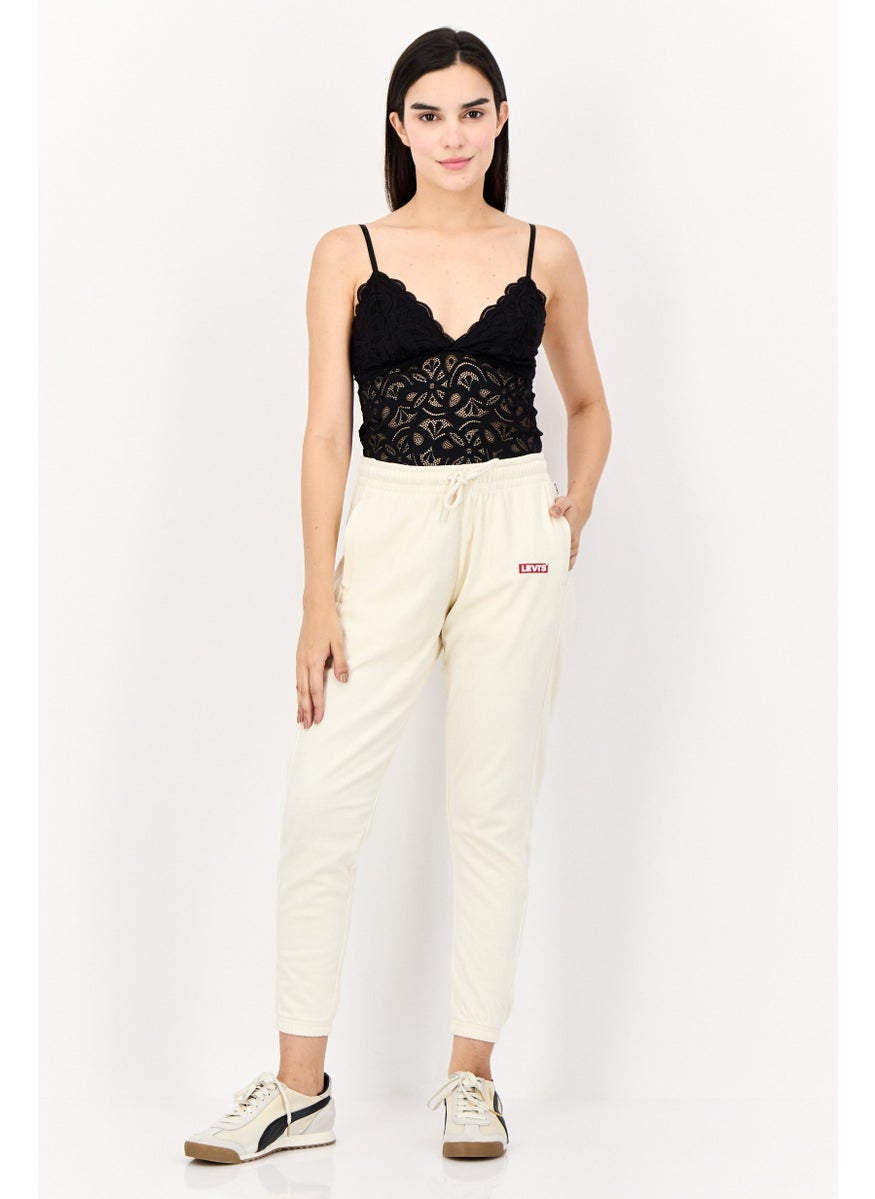 Levi's - Women Regular Fit Drawstring Brand Logo Jogger Pants, Beige - Image 1