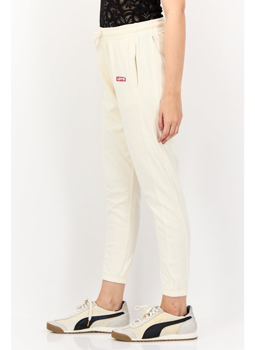 Levi's - Women Regular Fit Drawstring Brand Logo Jogger Pants, Beige - Image 1