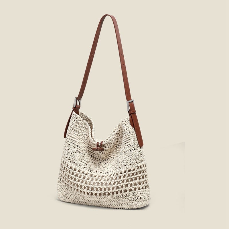 Women's Woven Shoulder Bag, Large Capacity Summer Beach Tote - Image 4