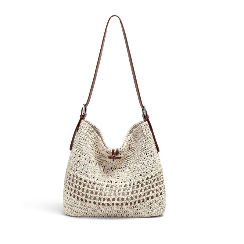 Women's Woven Shoulder Bag, Large Capacity Summer Beach Tote - Image 5