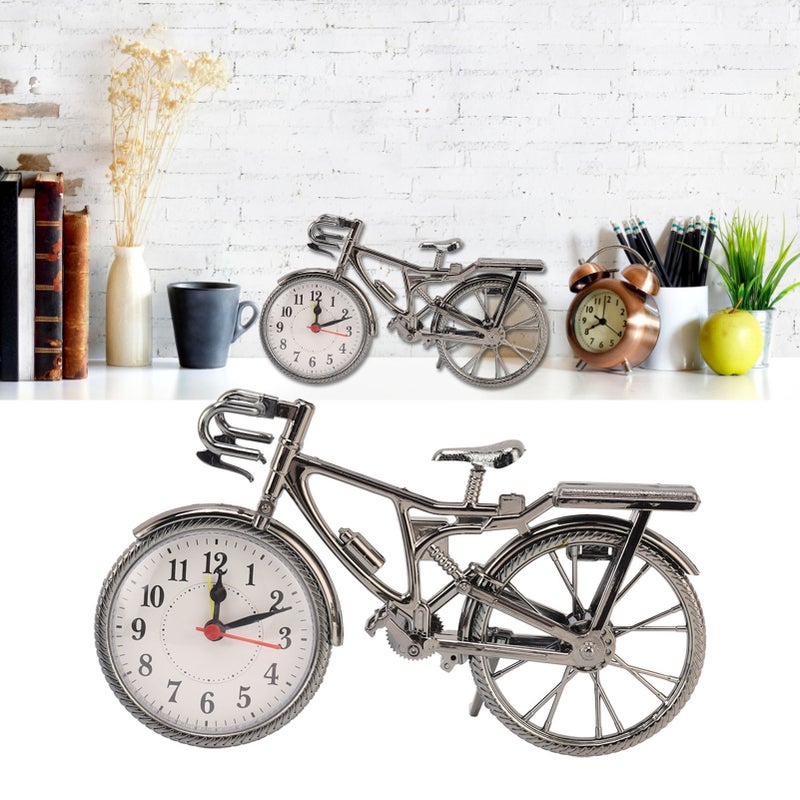 Bike Clock Lifelike Vintage Decorative Ornament Compact Table Alarm Clock for Home Dormitory Office - Image 5