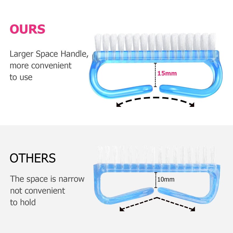 Larbois Handle Grip Nail Brush, Hand Fingernail Brush Cleaner Scrubbing Kit Pedicure for Toes and Nails Men Women (4 Pack) - Image 2