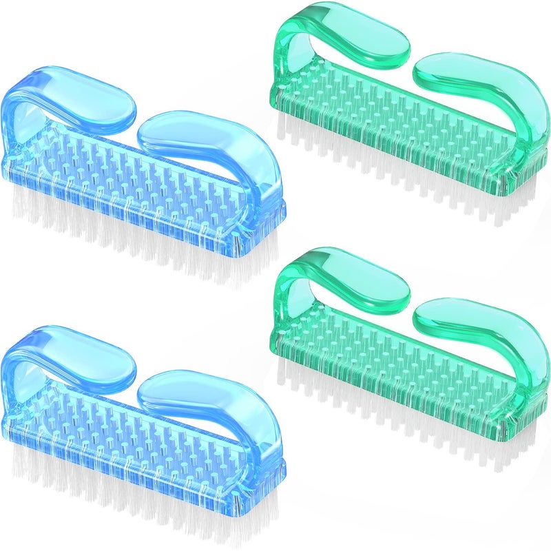 Larbois Handle Grip Nail Brush, Hand Fingernail Brush Cleaner Scrubbing Kit Pedicure for Toes and Nails Men Women (4 Pack) - Image 1