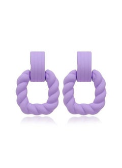 SquareEarring Of Fluffy Women's Accessories-Purple