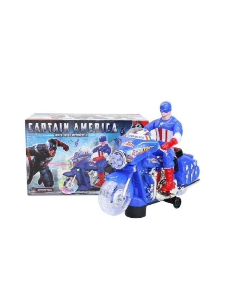 Premium Captain America Motorcycle Toy – Superhero Speed Bike with Light