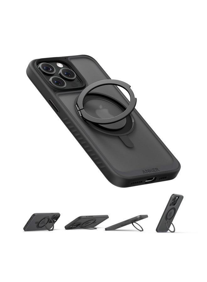Anker Anker Ultra Magnetic for iPhone 15 Pro Case with Sturdy 360° Ring Stand, Military-Grade Shockproof iPhone 15 Pro Kickstand Compatible with MagSafe(Black)  - Image 1