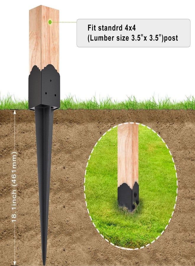 Insaga Decorative Post Base Spike, Heavy Duty Fence Post Anchor Ground Spike for Mailbox Fence Post, Fence Stakes Post Support Base 23 x 3.7 x 3.7'' Outer Diameter (Inner Dia 3.5x3.5''), 2Pcs - Image 3