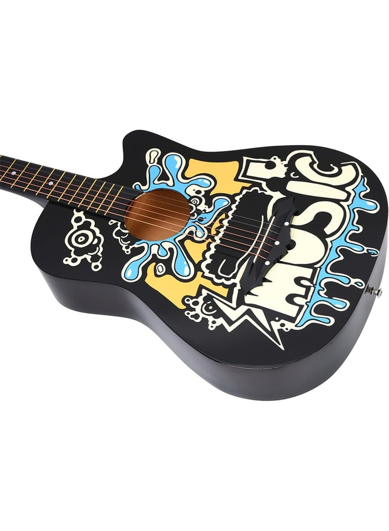 AGD 38" Acoustic Guitar with Accessories: Free Bag, Strap, Capo, Extra Set of Strings, Picks - Image 2