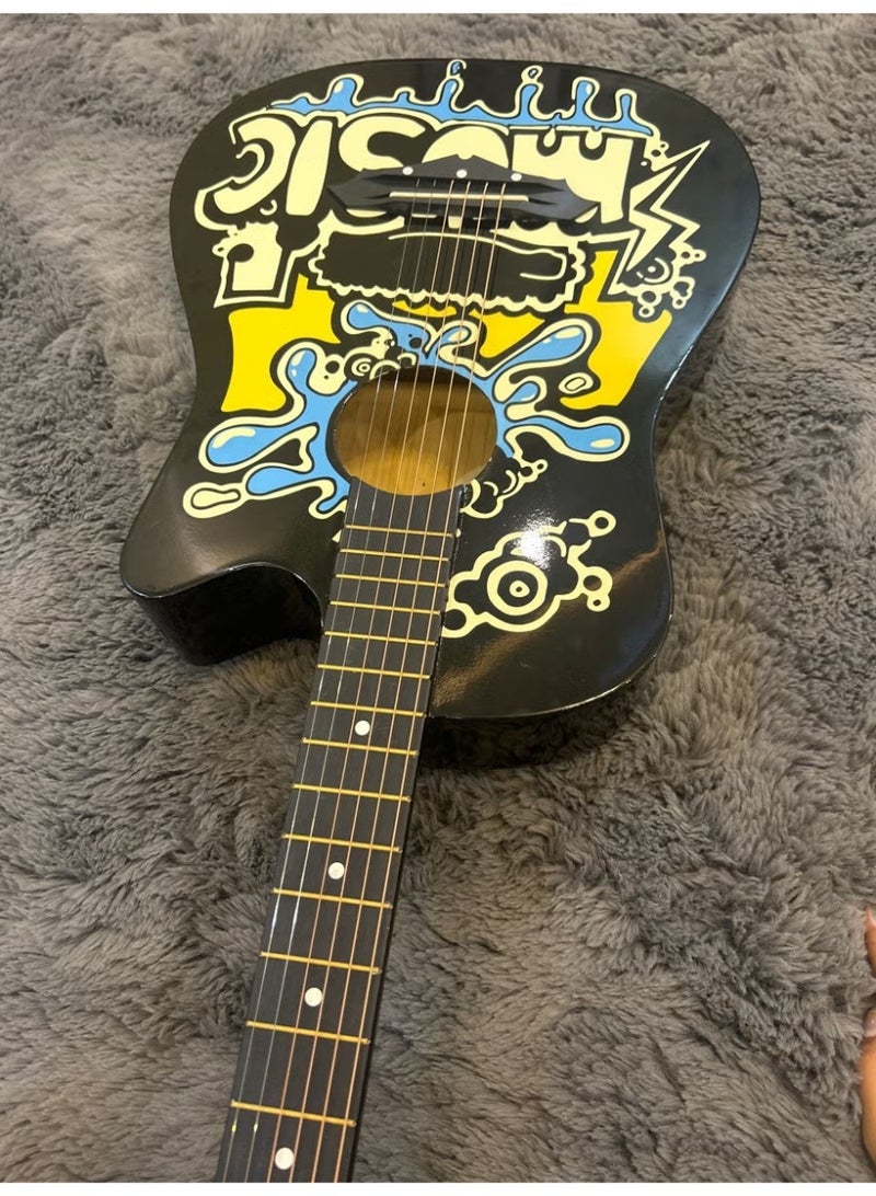 AGD 38" Acoustic Guitar with Accessories: Free Bag, Strap, Capo, Extra Set of Strings, Picks - Image 4