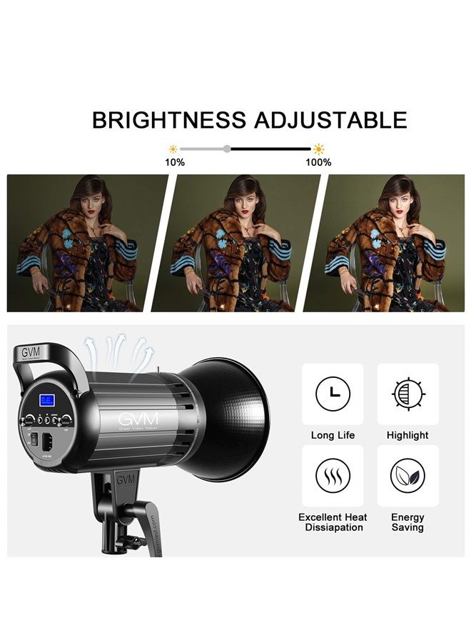 GVM Great Video Maker Bi-Color LED Video Light, GVM 100W Photography Lighting with Bowens Mount, APP Control System, Lantern Softbox Video Lighting Kit for YouTube Outdoor Studio, Dimmable 3200K-5600K, CRI 97+ - Image 4