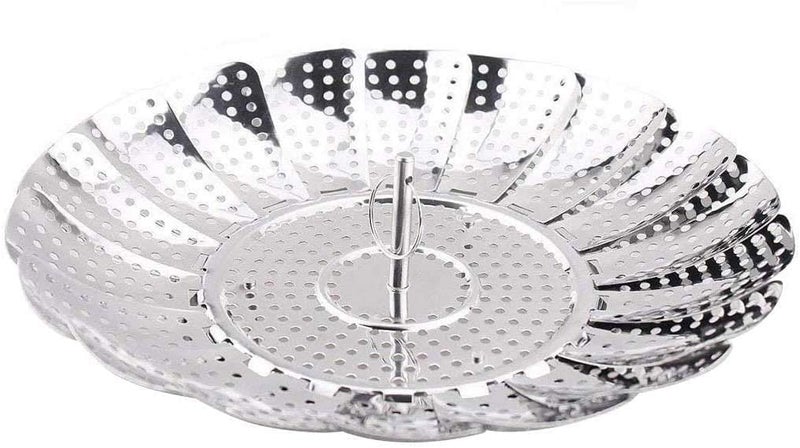 ZURITY Stainless Steel Vegetable Steamer Basket for Pots and Pans Adjustable Folding Retractable Steamer Fruit Basket Storage Steaming Tray Household Steaming Rack Pack of 1 - Image 2