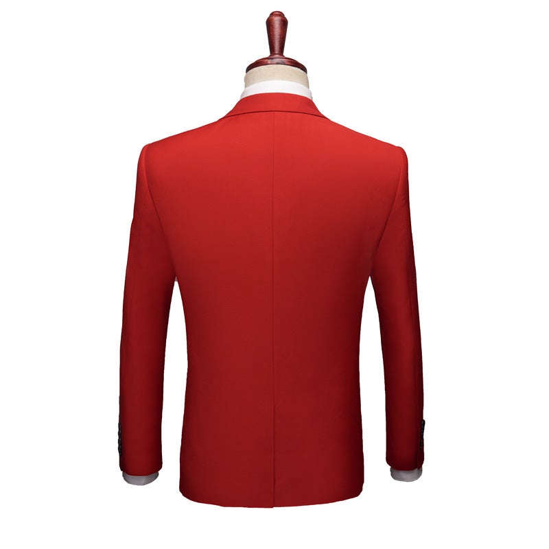 New Solid Color Suit Set Men'S Business Casual Wedding Groom Large Size Suit Set - Image 3