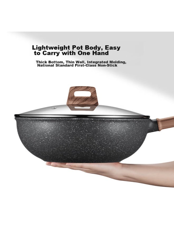 Supor Non-stick Wok, Low Household Maifanite Color Stir-fry Pan, 30cm, Compatible With Induction And Gas Stoves, Kushi - Image 1