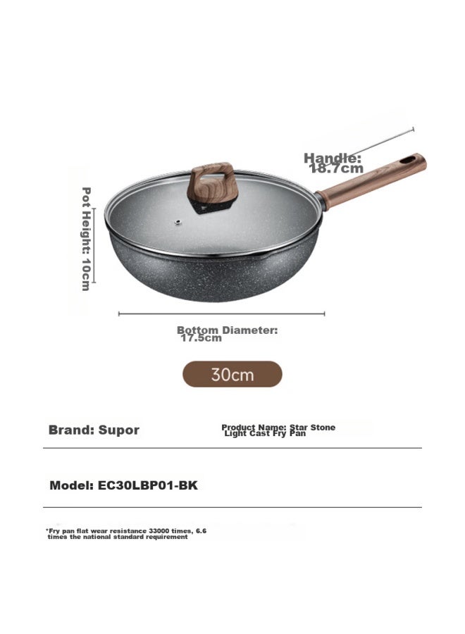 Supor Non-stick Wok, Low Household Maifanite Color Stir-fry Pan, 30cm, Compatible With Induction And Gas Stoves, Kushi - Image 4