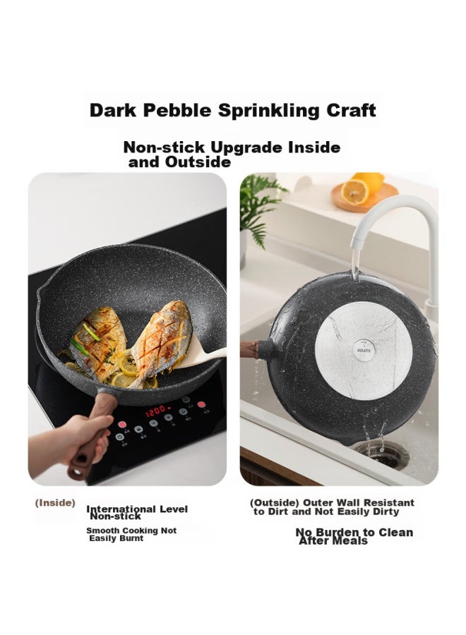 Supor Non-stick Wok, Low Household Maifanite Color Stir-fry Pan, 30cm, Compatible With Induction And Gas Stoves, Kushi - Image 3