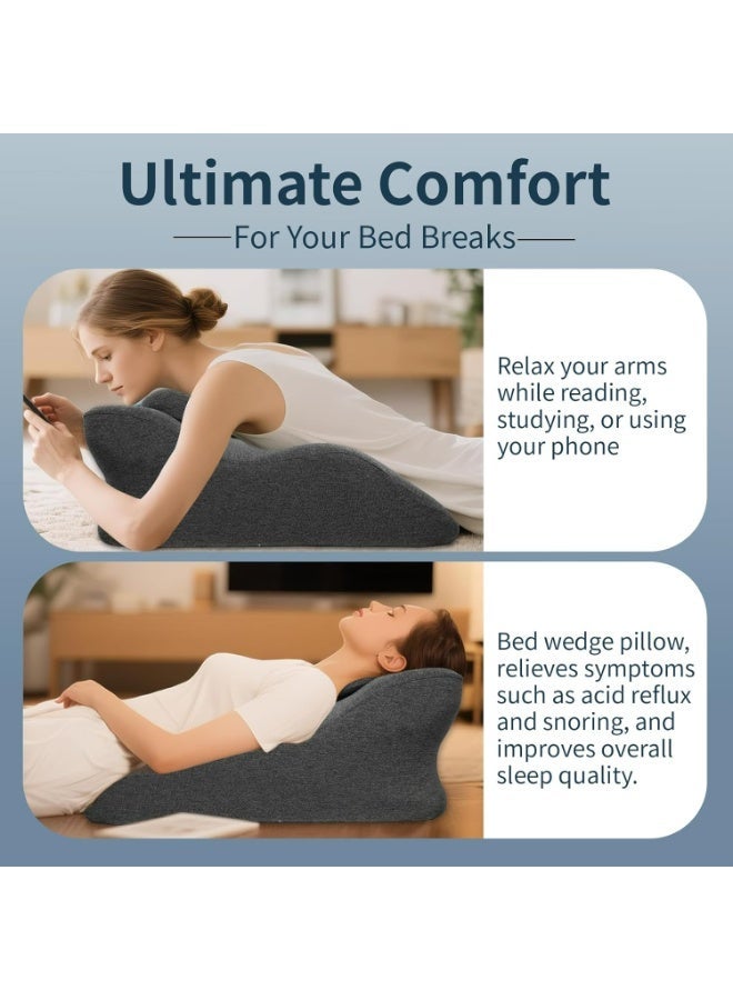 Relex Ergonomic Wedge Prone Pillow, Multi-Functional Memory Foam Bed Pillow, Leg Positioner Pillows for Bed Breaks, Sitting Up, Back Support, Sleeping, Back and Leg Pain Relief - Image 3