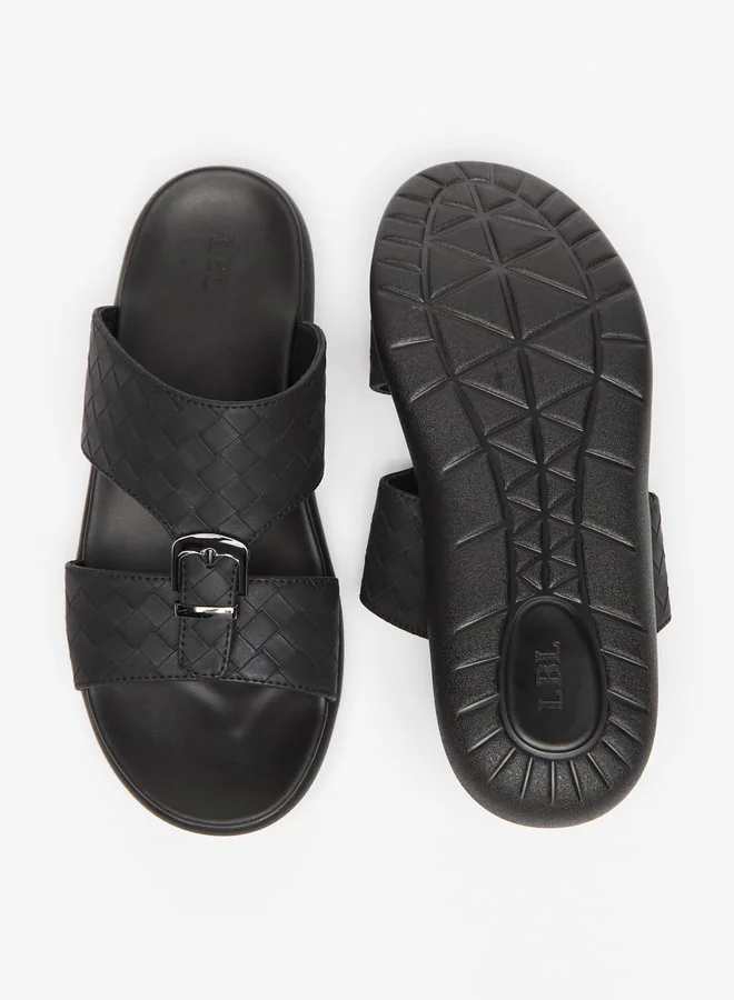 LBL by Shoexpress Men's Weaved Slip-On Sandals with Buckle Detail Ramadan Collection