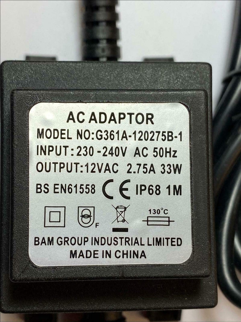 DIXIETREE Replacement for 12V 22VA AC/AC Adaptor YMACT-1200220 IP64 for Water Feature - Image 2