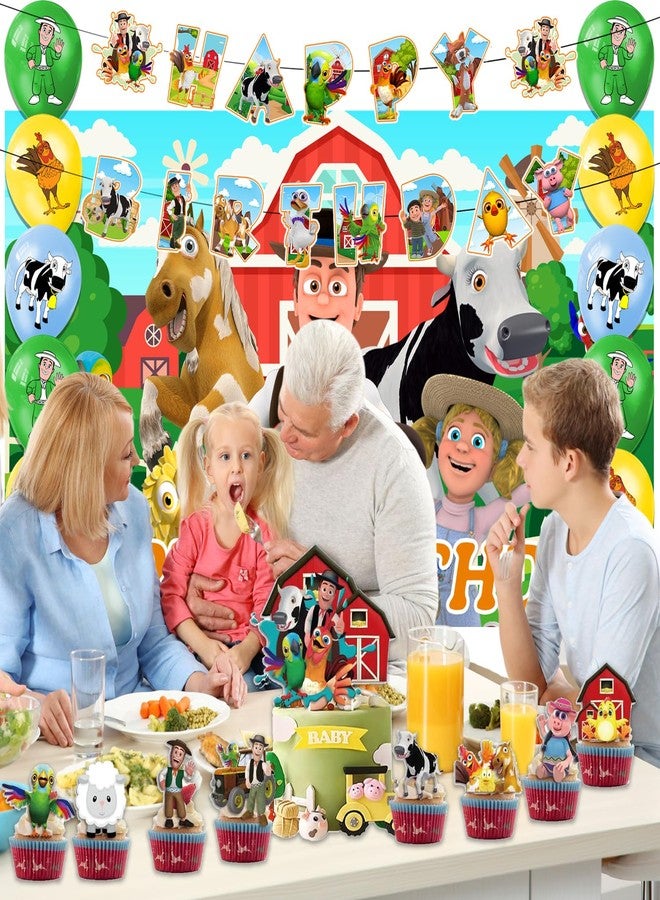 Bahteliv 42pcs Lai Granja De Zenoon Party Decoration Pack Includes，Banner，Cake Topper，Blackdrop,Balloons for Zenoon party decoration - Image 5