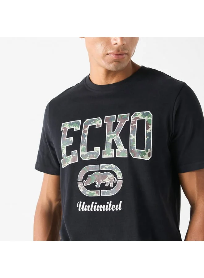 Ecko Unltd. Ecko Unltd Logo Print T-shirt with Short Sleeves and Crew Neck