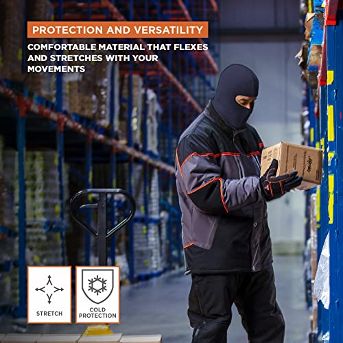 RefrigiWear 2-Layer Acrylic Knit Open-Hole Balaclava Face Mask One Size Fits All, High Visibility, Navy - Image 4