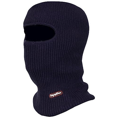 RefrigiWear 2-Layer Acrylic Knit Open-Hole Balaclava Face Mask One Size Fits All, High Visibility, Navy - Image 1