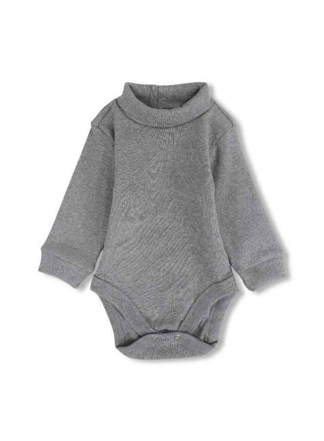 Unisex Baby Cotton High Collar Bodysuit - Image 1