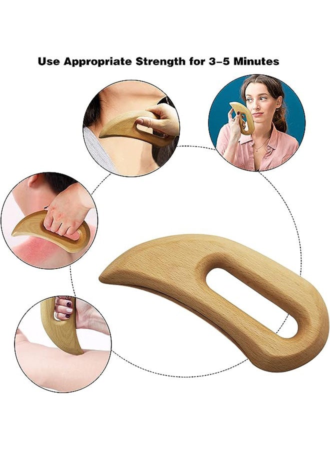 Loquat 2 PCS Wooden Gua Sha Massage Tools,Wood Massage Tools Includes Wood Therapy Massage Tools Lymphatic Drainage Tool,Wood GuaSha Tool for Anti Cellulite,Maderotherapy,A Perfect Gift to Your friends - Image 3