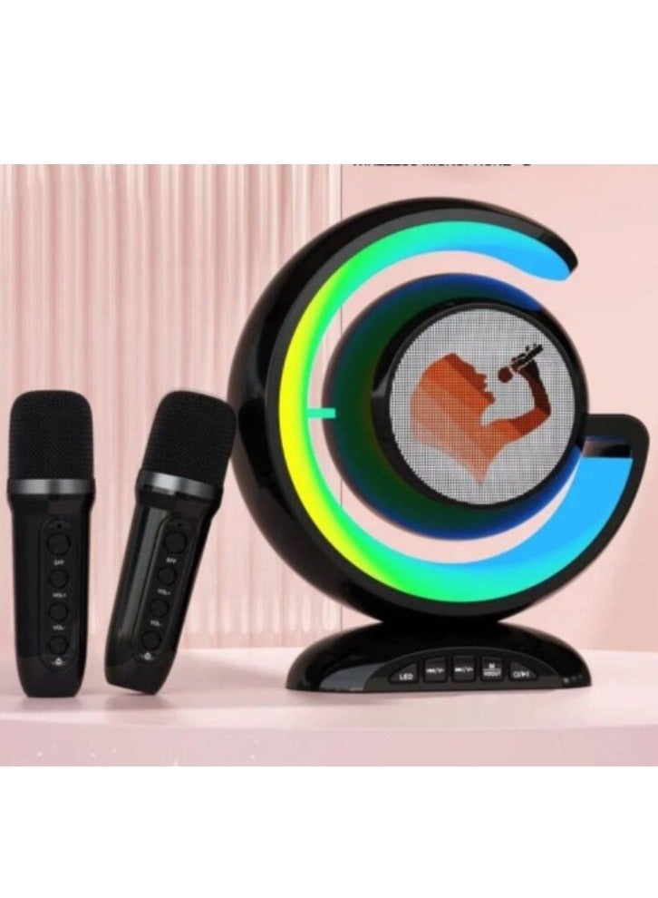 ACLIX YS-110 Wireless Bluetooth Speaker Night Lamp Speaker LED Light Mini Karaoke with 1 UHF Microphone Voice Changer - Image 1