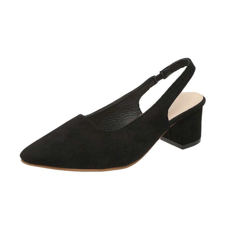 Denim Hare High Heels Pointed Shallow Mouth Single Shoes Stiletto Heel Baotou Plus Size Sandals For Women - Image 1