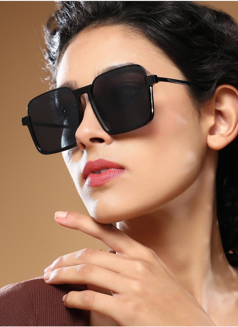 Haute Sauce Polarized Full Rim Oversized Sunglasses For Women  - Image 3