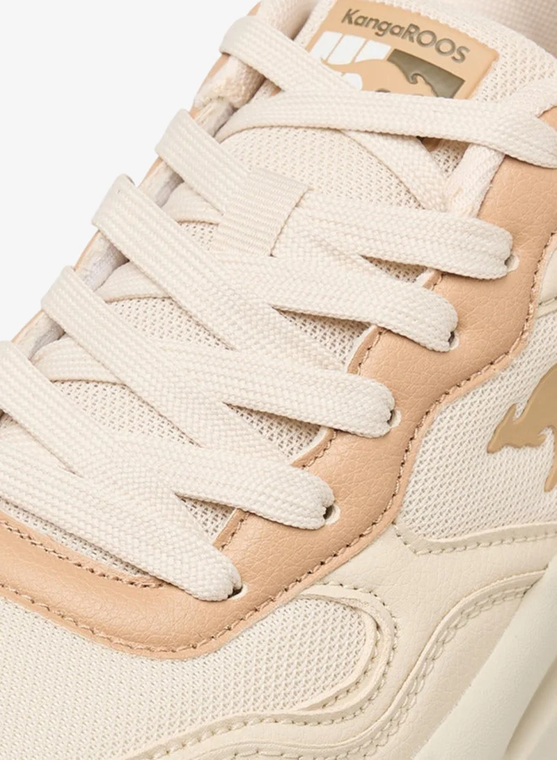 kangaROOS BEIGE Women's Panelled Lace-Up Sports Shoes for Women | Best Price UAE