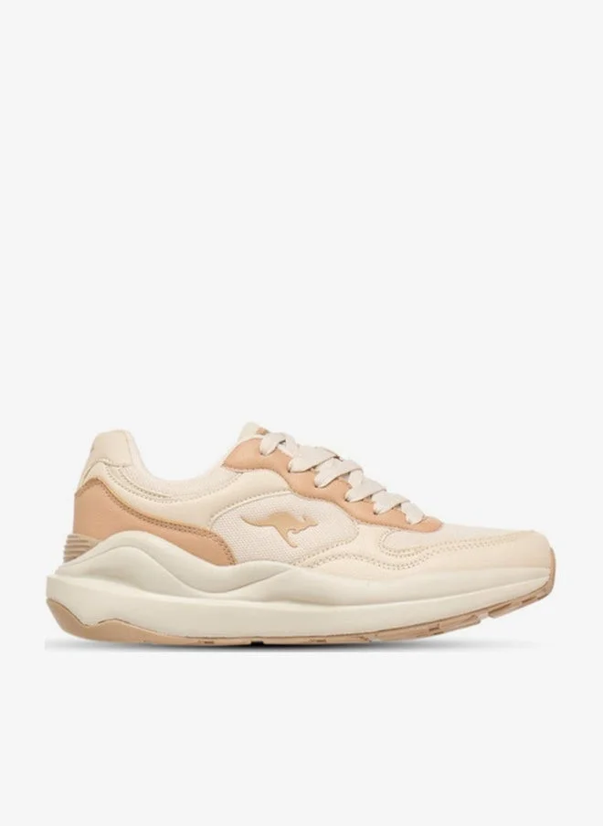Kangaroos BEIGE Women's Panelled Lace-Up Sports Shoes for Women | Best Price UAE