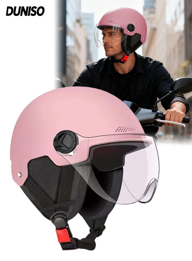 DUNISO Helmet for Electric Bike,Electric Scooter Helmet,Highly Protective Shock Absorbing Half Scooter Helmets,with Ear Protection,Drop Resistant,Adjustable Head Circumference,for Scooters,Mopeds,Mountain Bikes,Road Bikes - Image 1