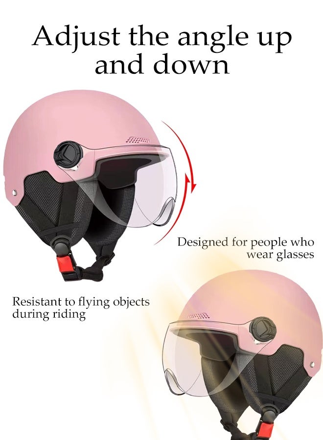 DUNISO Helmet for Electric Bike,Electric Scooter Helmet,Highly Protective Shock Absorbing Half Scooter Helmets,with Ear Protection,Drop Resistant,Adjustable Head Circumference,for Scooters,Mopeds,Mountain Bikes,Road Bikes - Image 4
