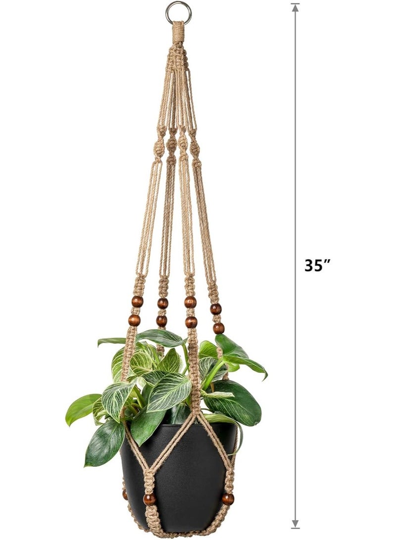 انتيكيانو معلقة نباتات مكرمية – ديكور يدوي من القطن – الطول ‎90‎ سم - Image 2