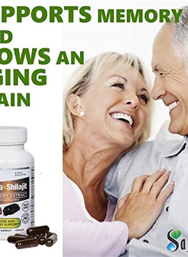 sayan Exclusive Blend of Siberian Chaga Mushroom Extract with Shilajit, 90 Vegetarian Capsules 420mg Each of Powerful Antioxidant, Fulvic Acid, and Immune System Booster - Image 1