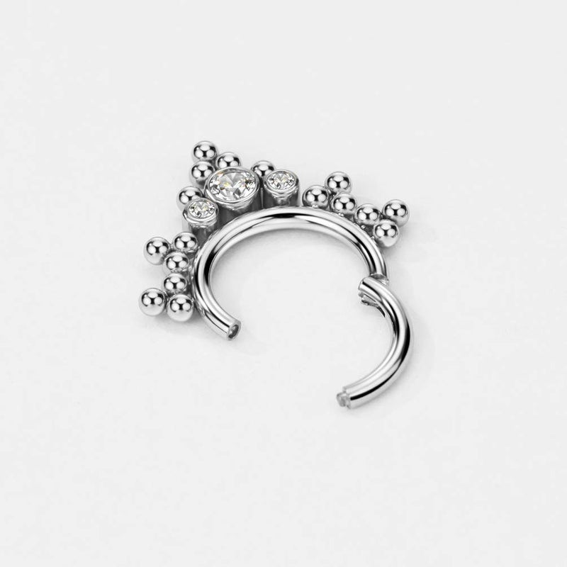 FANSING 16G 8mm Septum Rings for Women 16 Gauge Septum Hoop Hinged Surgical Steel Beaded Balls Piercing Jewelry for Daith & Helix - Image 3