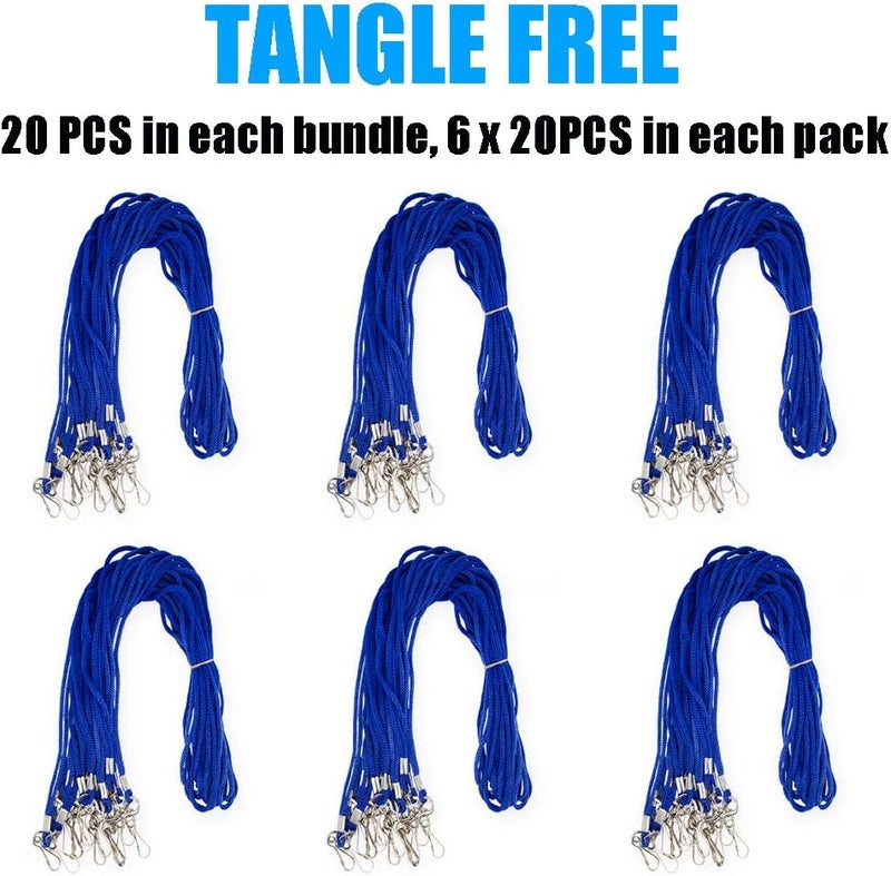 BAITEER 120 Pcs Blue Lanyards Premium Bulk Lanyards Round 36" with Swivel J Hook for ID Name Badge Holder, VIP, School, Kids, Coach, Conference, Festival and Hang Keys - Image 2