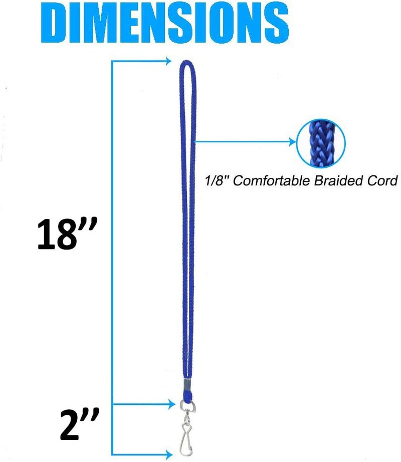 BAITEER 120 Pcs Blue Lanyards Premium Bulk Lanyards Round 36" with Swivel J Hook for ID Name Badge Holder, VIP, School, Kids, Coach, Conference, Festival and Hang Keys - Image 5