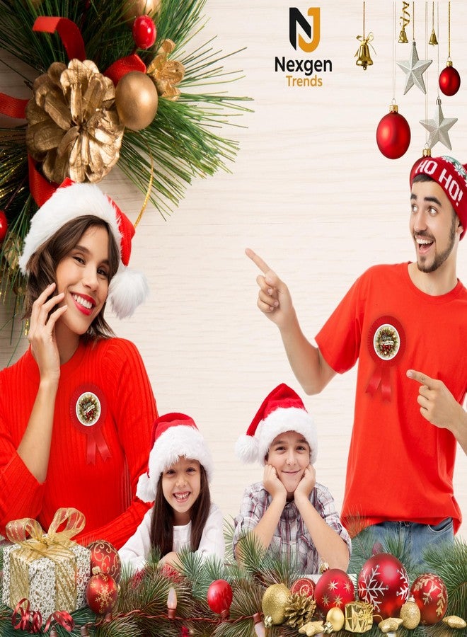 NEXGEN TRENDS شارة شريط ساتان أحادية الخط من NEXGEN TRENDS لعيد الميلاد مع شعار "عيد ميلاد سعيد" - شارة مميزة للمناسبات للأطفال والمدارس وحفلات المكاتب وبرامج الترانيم (عبوة من 10 قطع) (أحمر) - Image 3