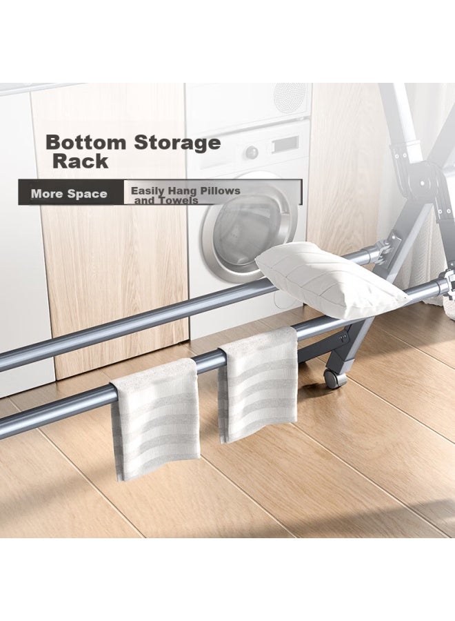 Hkg Folding Aluminum Alloy Clothes Drying Rack, Extendable Indoor Balcony Household Clothes And Quilt Drying Stand - Image 5