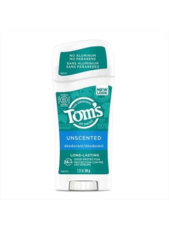 Tom's of Maine Natural Deodorant Stick, Aluminum Free, Long Lasting, Unscented, 2.25 Ounce  - Image 1